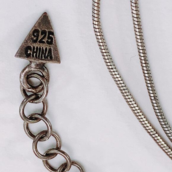 Silpada N1969 Sterling Silver Necklace CZ Pendant Modern Snake Chain Jewelry - Picture 10 of 16